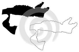 Samana Dominican Republic, Hispaniola, Provinces of the Dominican Republic map vector illustration, scribble sketch SamanÃ¡ map