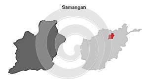 Samangan outline map
