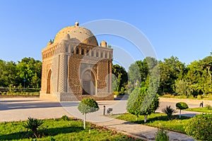 The Samanid mausoleum in the Park, Bukhara, Uzbekistan. UNESCO world Heritage photo