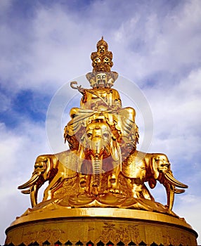 Samantabhadra statue stands in Mount Emei