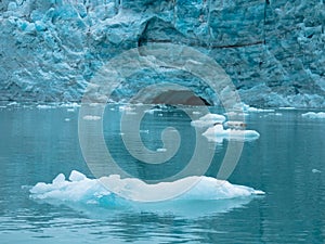 Spectacular view of the Glacier Samarinbreen. Debouches into Hornsund Fjord, Spitsbergen Island, Norway photo