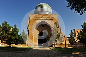 Samarkand: entrance to the medieval mosque in Samarkand