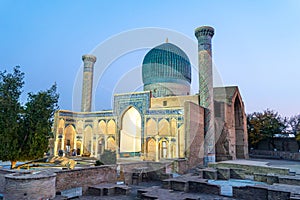 Samarkand landmark. Gur Emir Mausoleum in Samarkand, Uzbekistan tomb of Amir Timur Tamerlan. Mausoleum of Asian