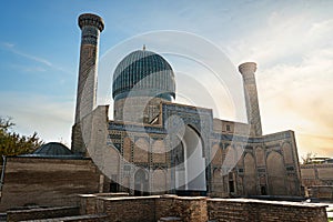 Samarkand landmark. Gur Emir Mausoleum in Samarkand, Uzbekistan tomb of Amir Timur Tamerlan. Mausoleum of Asian