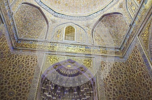 Interior of Gur Emir mausoleum of the Asian conqueror Tamerlane