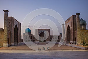 SAMARKAND, UZBEKISTAN:Registan Square at Samarkand, Uzbekistan.