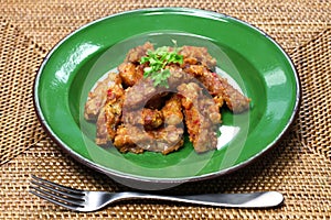 Sambal goreng tempe, indonesian food, vegetarian food photo