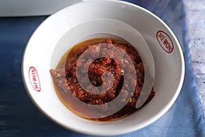 Sambal merah or red chili sauce photo