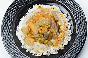 Sambar with white rice