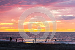 Same Beach People Sunset, Esmeraldas, Ecuador