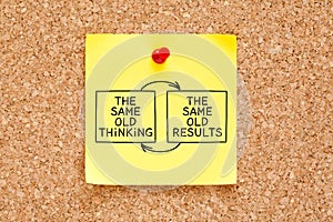 The Same Old Thinking The Same Old Results Sticky Note