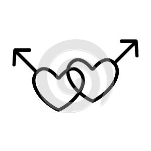 Same-sex marriage icon vector. Isolated contour symbol illustration