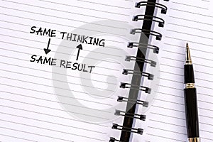 Same thinking same result text