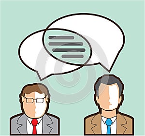 Same Thoughts Vector illustration men talking business