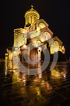 Sameba, St. Trinity cathedral in Tbilisi, Georgia photo