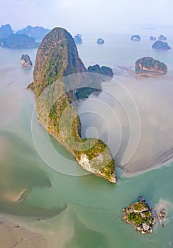 Samet Nangshe viewpoint, view of Koh Phra Wat Noi, in Phang Nga bay, Thailand