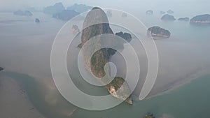 Samet Nangshe viewpoint, view of Koh Phra Wat Noi, in Phang Nga bay, Thailand