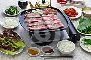 Samgyeopsal, korean grilled pork belly BBQ