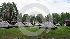 Sami village Lappstaden in Arvidsjaur, Sweden photo