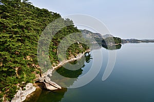 Samilpo lake landscape. North Korea