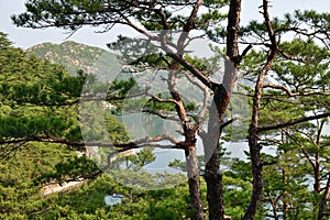 Samilpo lake landscape. North Korea