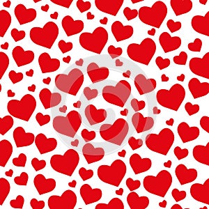 Samless pattern from hearts on a white background