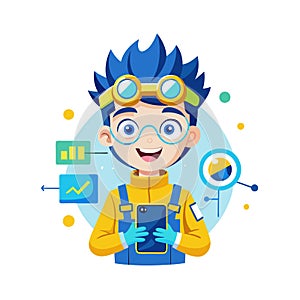 Sammy the Tech Wizard Fun Illustration