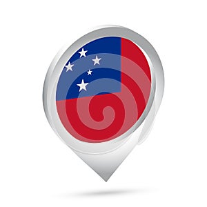 Samoa flag 3d pin icon