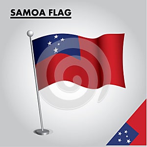 SAMOA flag National flag of SAMOA on a pole