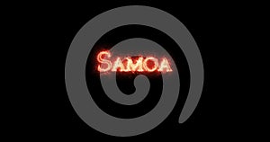 Samoa written with fire. Loop