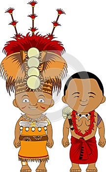 Samoans in national dress