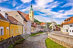 Samobor river and old streets view