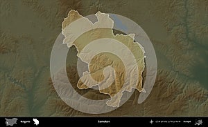 Samokov highlighted, Bulgaria. Physical