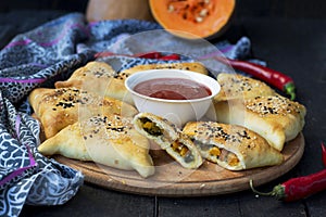Samosa with pumpkin - traditional oriental pastries