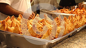 Samosas catering kitchen preparation event