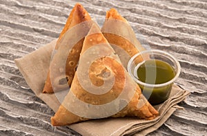 Samosas a spicy blend of vegetables or meat