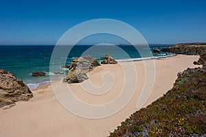 Samouqueira beach in Alentejo coast in Portugal