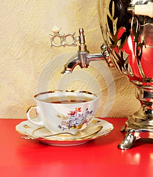 A samovar and a cup of tea. The personification of well-being, family comfort.