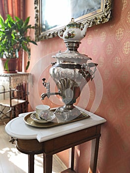 Samovar is a metal vessel for boiling water and making tea
