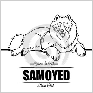Samoyed Dog - vector illustration for t-shirt, logo and template badges