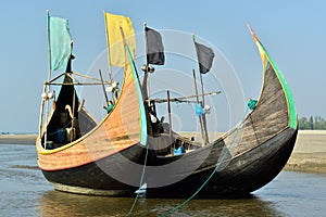 The Sampan Boats in Cox`s Bazar, Bangladesh photo