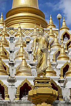 Samphutthe chedi near Wat Mani Phraison in Mae Sot, Tak province, Thailand.