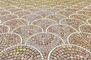 Sampietrini pavement in Rome, may be used as background