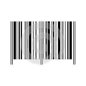 Sample of barcode label template isolated on white background. Bar code mockup. Visual data digital representation with