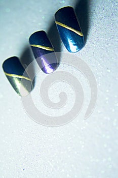 Sample with colors to paint nails