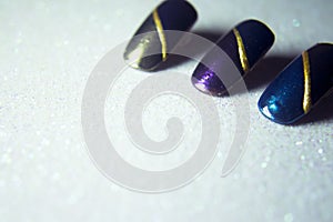 Sample with colors to paint nails