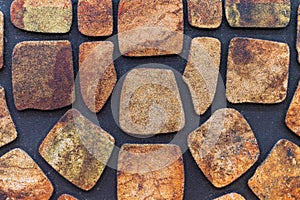 Sample of decorative paving stones, stone wall texture
