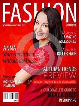 Sample fashion magazine cover photo