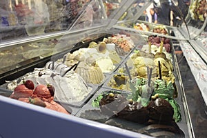 Sample of gourmet ice creams