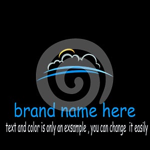 Creative wave sun logo vector